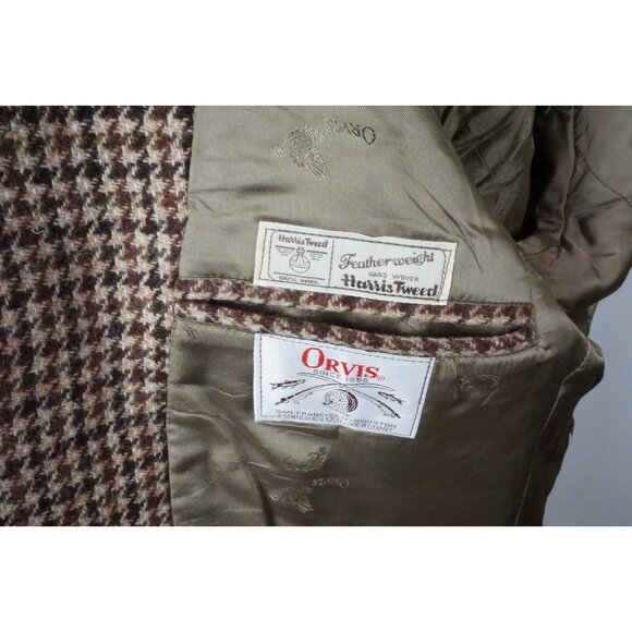 Orvis Harris Tweed Featherweight Suede Half Norfolk Shooting Jacket Sz 42 - Picture 8 of 10